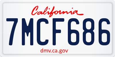 CA license plate 7MCF686