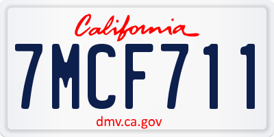 CA license plate 7MCF711