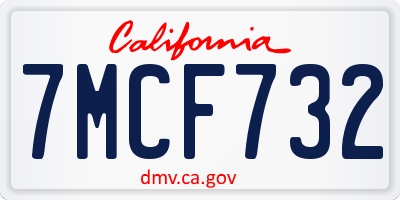 CA license plate 7MCF732