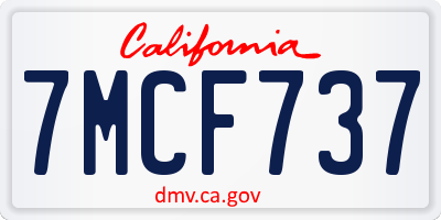 CA license plate 7MCF737