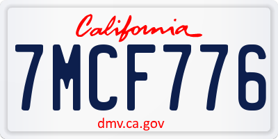 CA license plate 7MCF776