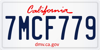 CA license plate 7MCF779