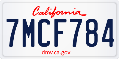 CA license plate 7MCF784
