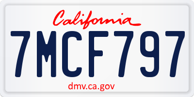 CA license plate 7MCF797