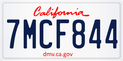 CA license plate 7MCF844