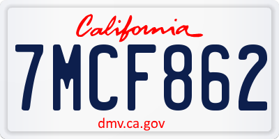 CA license plate 7MCF862
