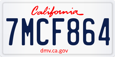 CA license plate 7MCF864