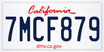 CA license plate 7MCF879