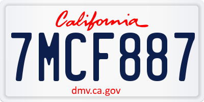 CA license plate 7MCF887