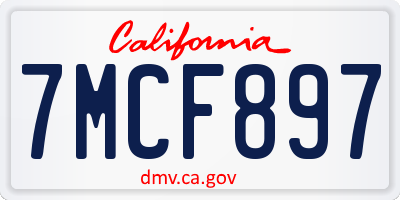 CA license plate 7MCF897