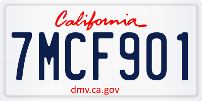 CA license plate 7MCF901
