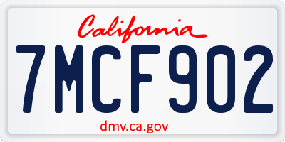 CA license plate 7MCF902