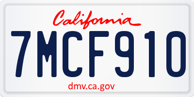 CA license plate 7MCF910