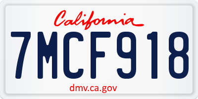 CA license plate 7MCF918