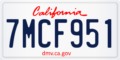 CA license plate 7MCF951