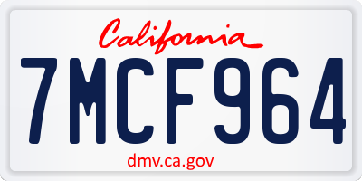 CA license plate 7MCF964