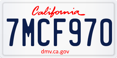 CA license plate 7MCF970
