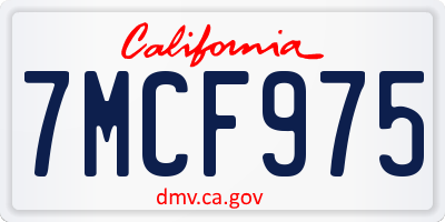 CA license plate 7MCF975