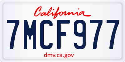 CA license plate 7MCF977