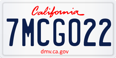 CA license plate 7MCG022