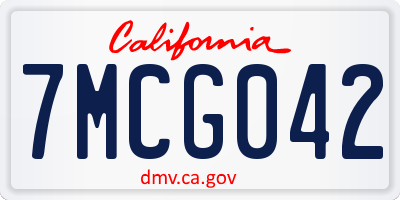 CA license plate 7MCG042