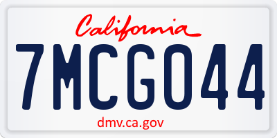CA license plate 7MCG044