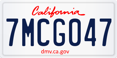 CA license plate 7MCG047