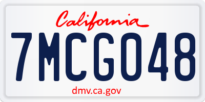 CA license plate 7MCG048