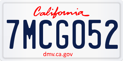 CA license plate 7MCG052