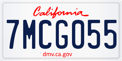 CA license plate 7MCG055