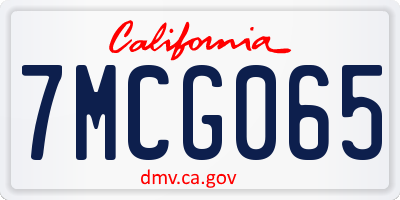 CA license plate 7MCG065