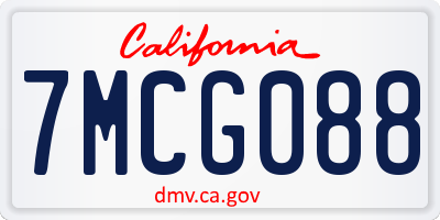 CA license plate 7MCG088