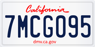 CA license plate 7MCG095