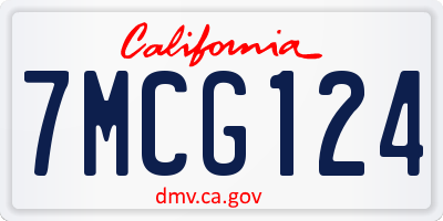 CA license plate 7MCG124