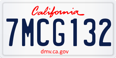 CA license plate 7MCG132