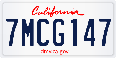 CA license plate 7MCG147