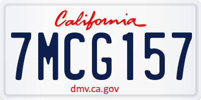 CA license plate 7MCG157
