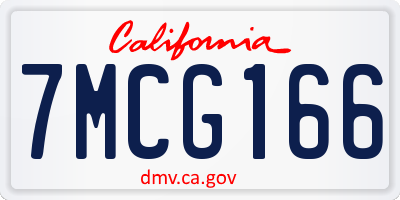 CA license plate 7MCG166
