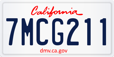 CA license plate 7MCG211