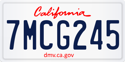 CA license plate 7MCG245
