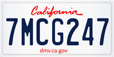 CA license plate 7MCG247
