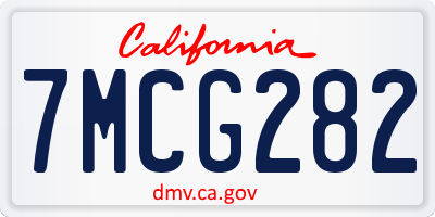 CA license plate 7MCG282