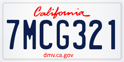CA license plate 7MCG321