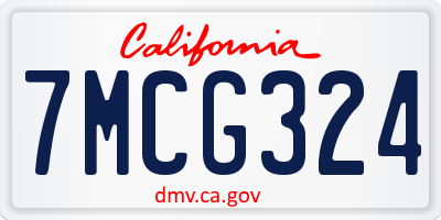 CA license plate 7MCG324