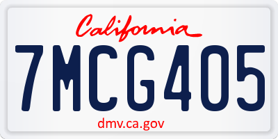 CA license plate 7MCG405