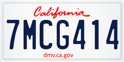 CA license plate 7MCG414