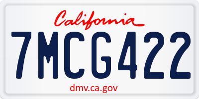 CA license plate 7MCG422