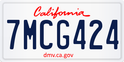 CA license plate 7MCG424