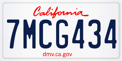 CA license plate 7MCG434