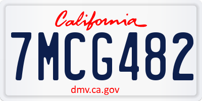 CA license plate 7MCG482